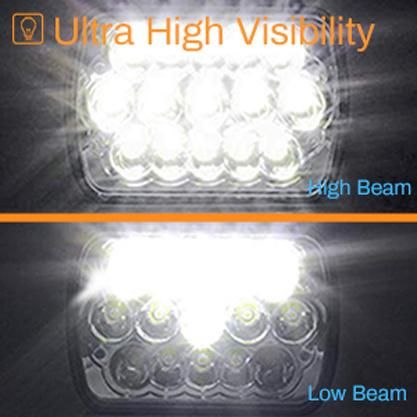 H6054 7X6/5X7 LED Headlights with High Low Sealed Beam Rectangle IP67 Waterproof Headlamp for Jeep