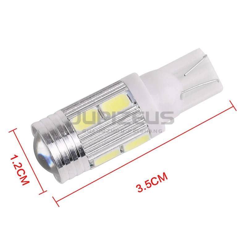 High Lumens Super LED Car Bulb T10 5630 10SMD License Plate Auto Light Lens LED for Auto 12V