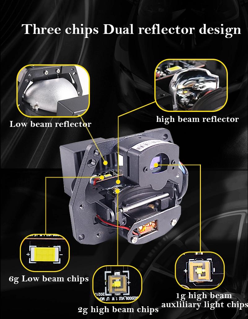 Sanvi Lk+ Car 3 Inch 12V 72W 6000K Customize Auto LED Projector Lamp LED Headlight High Power Projector Lens Headlight Factory