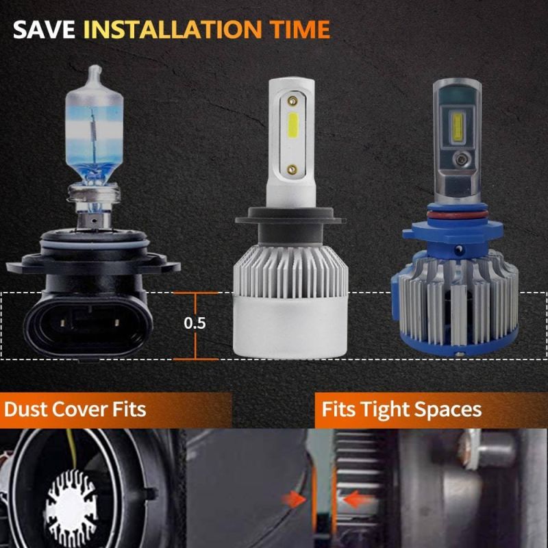 Hote Sale Car Accessories All-in-One Design S2 6500K 6000lm LED Headlight