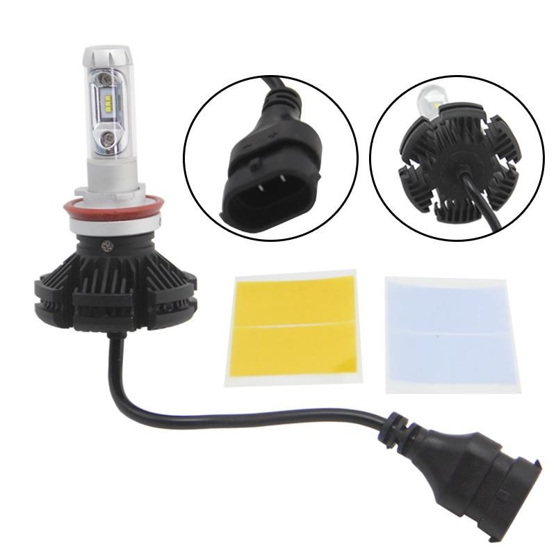 Zes Chips 4000lm 6000K X3 LED Headlight for Cars