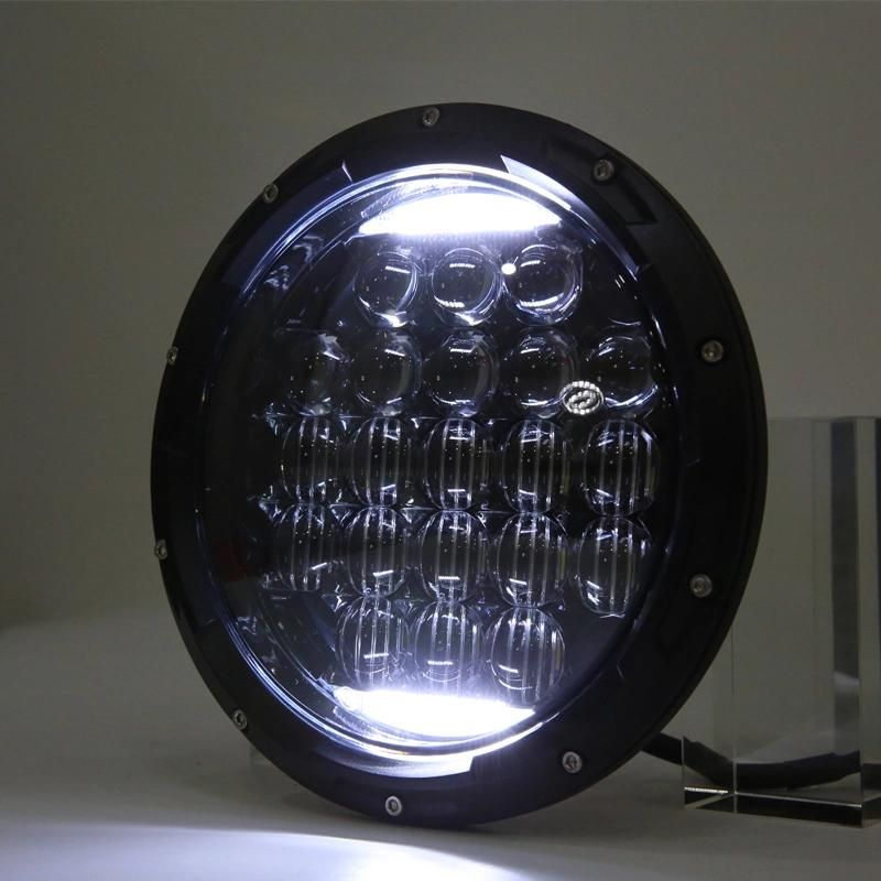 5D Lens 7" Round 126W LED Replacement Headlamp H4 Hi/Low Beam Headlight