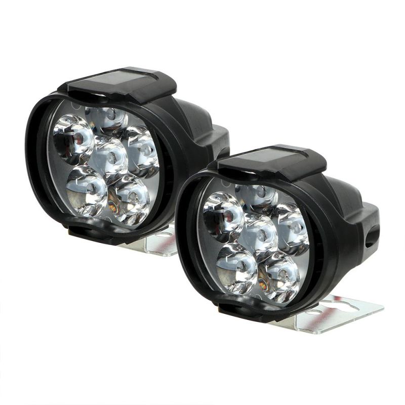 2PCS Motorcycles Headlight 6500K White Super Bright 6 LED Working Spot Light Motorbike Fog Lamp 1200lm LED Headlight