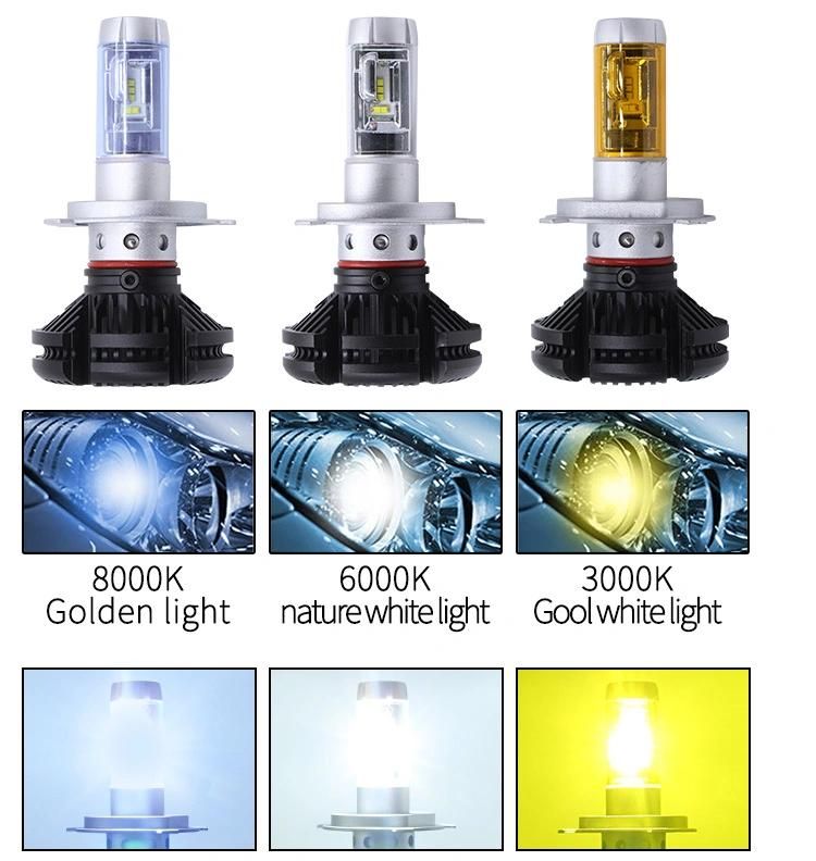 50W LED Vehicle Headlights 6000lumen   12V Automotive Headlights H4 H13 9004 9007 LED Headlights