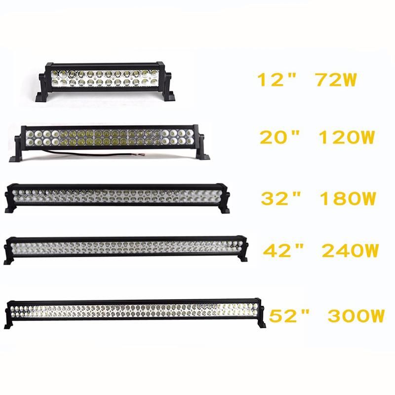 72W Stainless LED Light Bar 12V for 4X4 Offroad