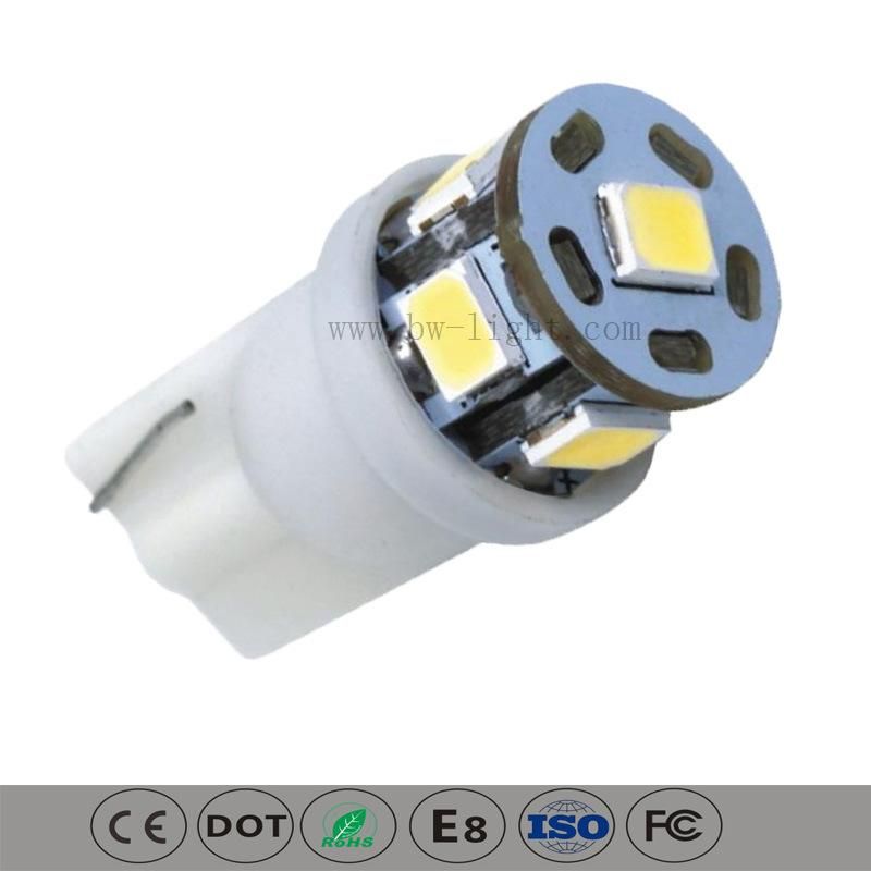 White T10 Wedge 6-SMD LED Light Bulbs W5w 2825 158 192 168 194