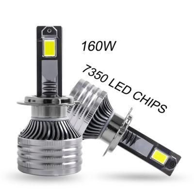 160W 24V Heavy Truck LED Bulb, 30000lm Fan Cooling LED Canbus H3 H1 H7 H4 Car LED Headlights