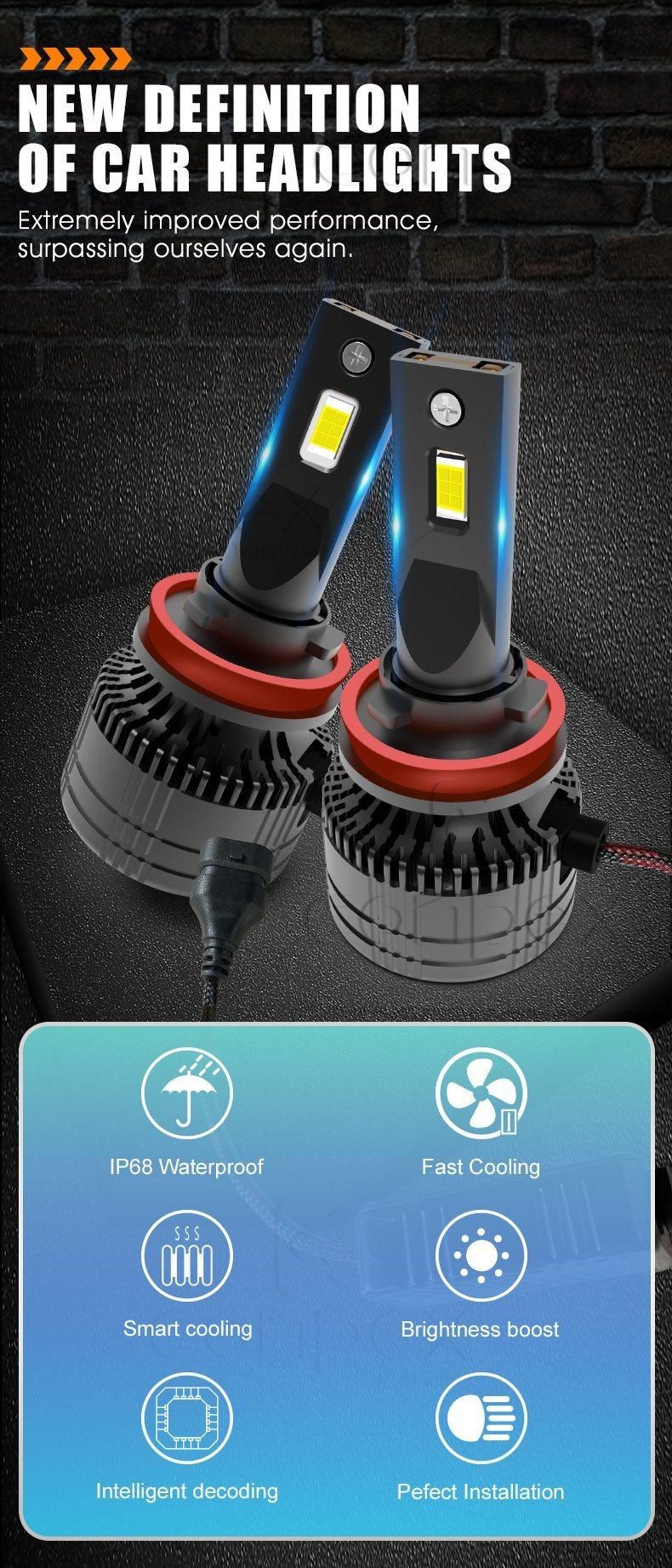 Conpex OEM & ODM V64 130W Super Brightness 6000K Canbus H11 Car Headlight Bulb Csp Chip Auto Headlight Bulbs