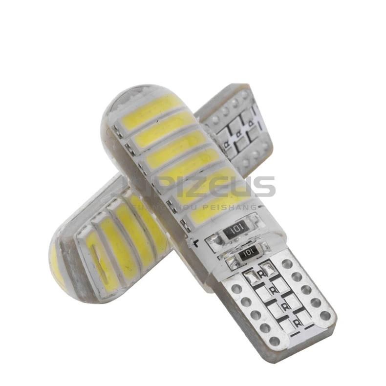 Silicone 12V 6W Canbus T10 7020 12 SMD 7014 LED 194 W5w Trucks Trailer Flashing Light Bulb to Cars