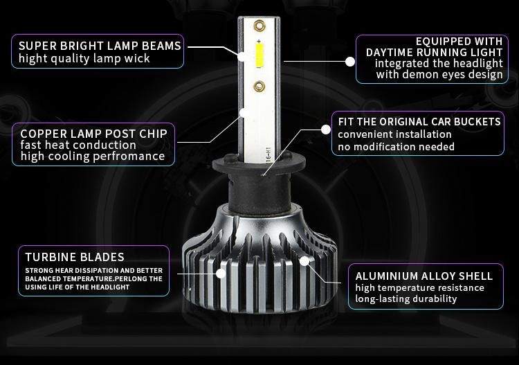 V13 LED Super Bright High Power H4 LED H7 4500lm Luz Bombillo Luces Mini H11 9005 Hb3 H13 H3 Car H4 H7 880 H1 LED Headlight