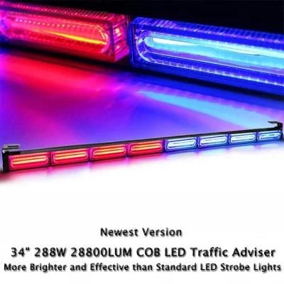 High Intensity Law Enforcement Traffic Advisor Emergency Hazard Warning Vehicle Strobe Light Bar Kit. Bright Linear LED Strobe Signal Light Bar