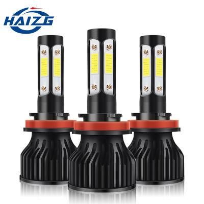 Haizg Hot Sell Car LED Headlight 4-Sides X7 LED Headlight 6000K 40W 10000lm LED Headlight Bulb H4 H11 H7