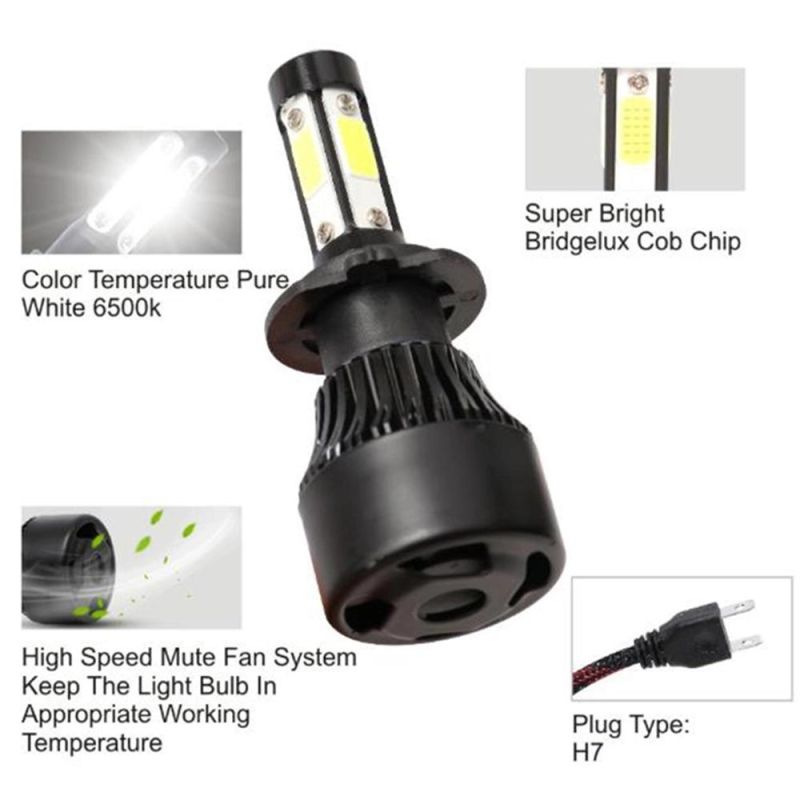 H13 LED Headlight Bulbs 12000lm H8 H9 Fog Light 360 Degree Lighting Pattern 4 Sides Extremely Bright All-in-One Conversion Kit