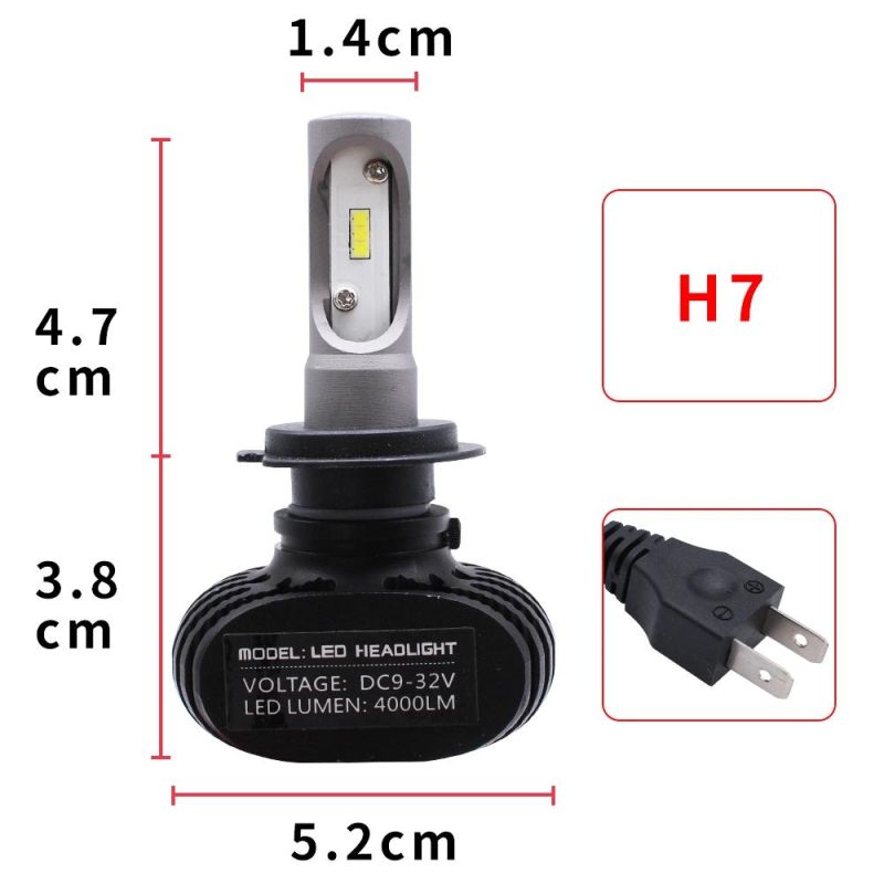 2PCS H7 LED H4 Auto Car Headlight 9005 9006 H3 H13 H8 880 H27 9004 9007 H11 LED H1 S1 50W 8000lm 6500K Automobile Bulb Csp Lamp