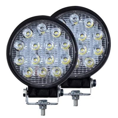 Wholesale Product 42W Round Shape Work Light High/Low Beam Car LED Work Light for Trucks Offroad 12V 36V High Quanity LED Work Bulbs