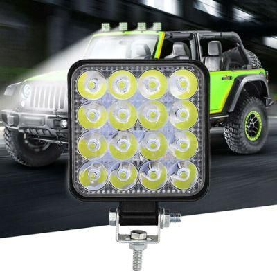 1PCS 12V 24V LED Car Work Light 16LED Spotlight Flood Work Light 48W 1000lm Car SUV LED Light Bar