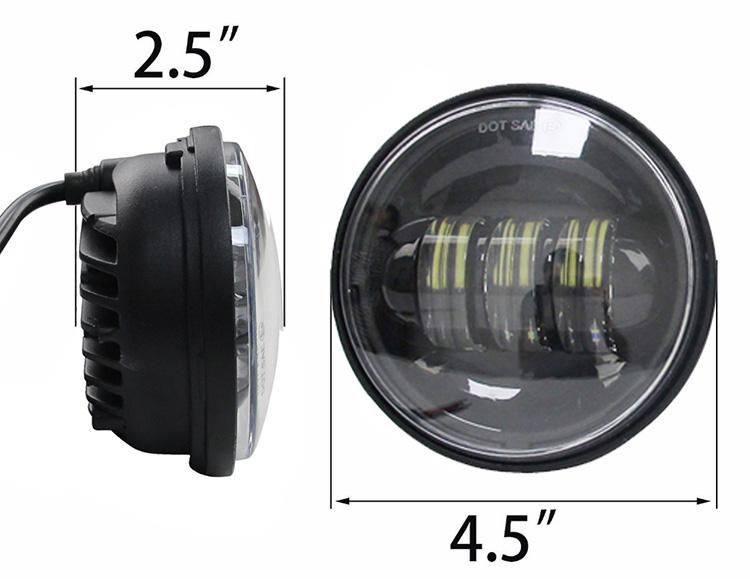 4.5 Inch 30W Black LED Fog Light Projector Auxiliary Headlight for Motorcycle Harley Davidson Sportster Passing Fog Light Lamps