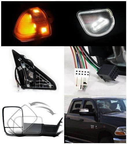 Lite Way Pick up Truck Towing Mirror Power Heated Turn Signal Car Side Mirror Puddle Lamp Side View Mirror for 2009-2012 Pickup