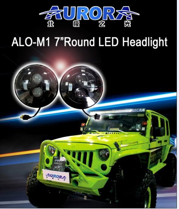 Aurora Wholesale Auto 7" DRL Hi/Lo Beam LED Jeep Headlight