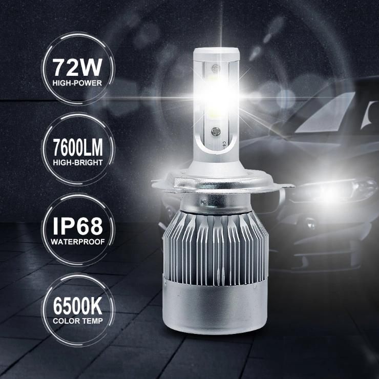 New Mini H4 H7 LED Car Headlight Kit 6000K 3000K 8000K 72W 12000lm H1 H11 9005 Hb3 9006 Hb4 H8 6000K Bulbs Car Accessories
