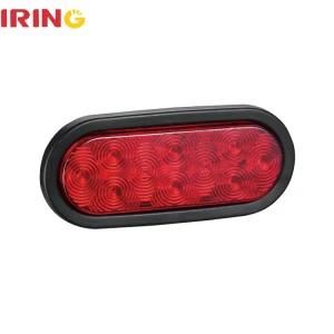 Oval LED Red Turn Stop Brake Tail Lights for RV Truck Trailer with DOT (LTL1651R)