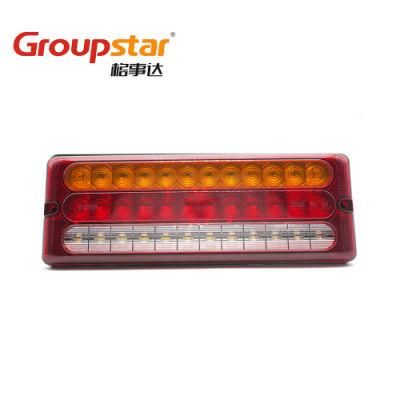 Auto Parts Factory 12V 24V Rectangle LED Trailer Light Turn Indicator Stop Tail Reverse Combination Tail Lamp Truck