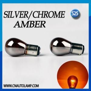 New Product 12V 21W Amber S25 Chrome Bulb
