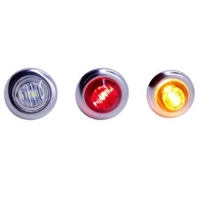 Amber 12V Stainless Steel Bezel 3/4 Inch LED Side Marker Lamp for Boat Truck Trailer Bullet License