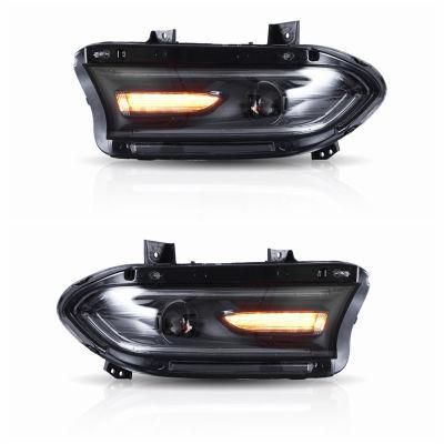 Headlight for Charger LED Headlight 2015-up with LED DRL &amp; Flashing Turn Signal Xenon Project