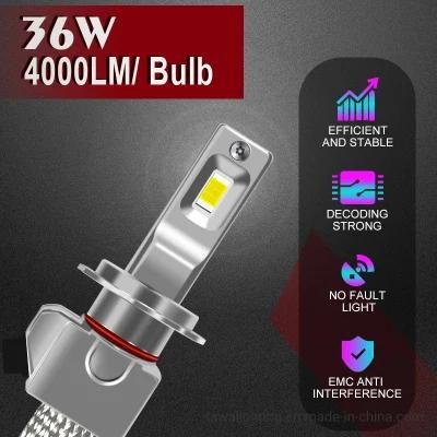 Factory Supply Fanless Cooling Bulbs Conversion Kit Quality Car Lights 2 Sides H7 LED Headlight Bulb