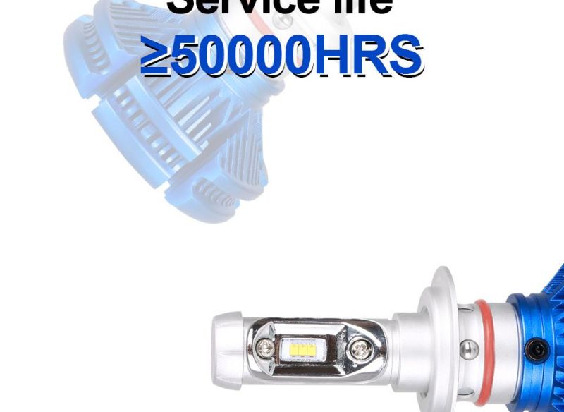 H7 Auto Headlight LED Kits Car X3 LED Bulbs H4/H11/9005/9006/H3 12V/24V 50W 6000lm White Replace Fog Lamp 3000K Headlamp