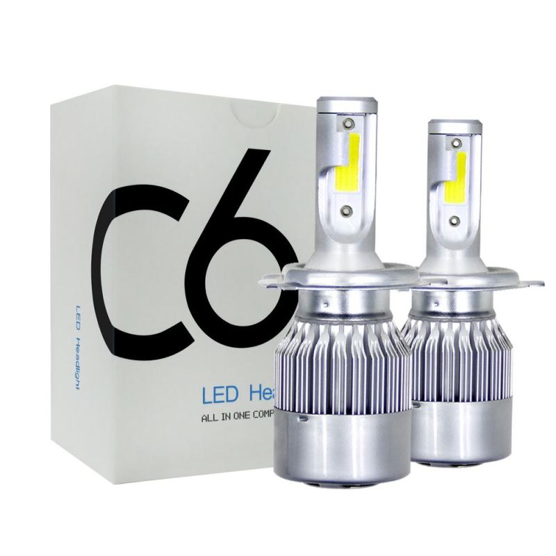 Wholesale C6 Car Light Cheap 9003 Hb2 H4 LED Headlight Bulb Two Sides 72W 8000lm