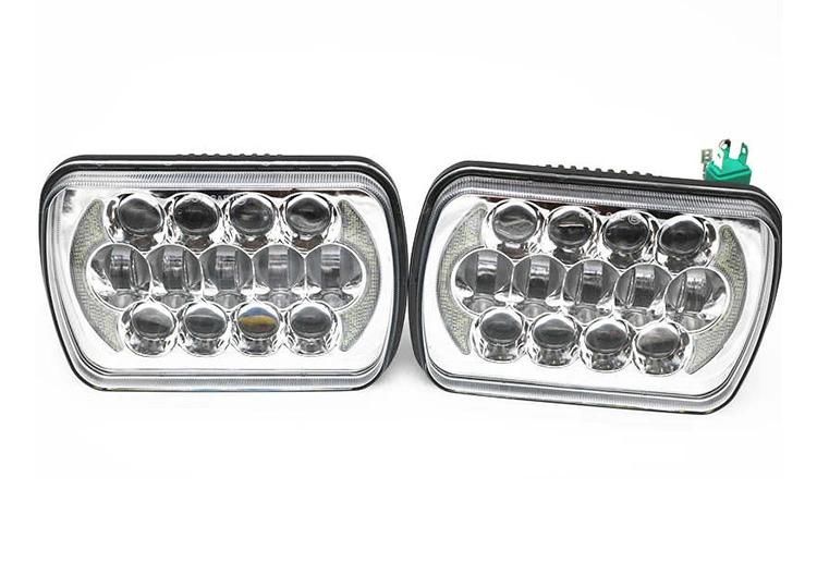 105W 7X6 5X7 Inch LED Headlamp Assembly Replacement with White DRL High Low Beam Sealed Beam LED Headlight