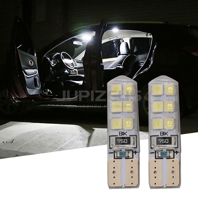 Hot Sale Auto Exterior T10 2835 12 SMD LED Lighting Bulbs LED T10 Car Accessories Lights with Silicon Gel