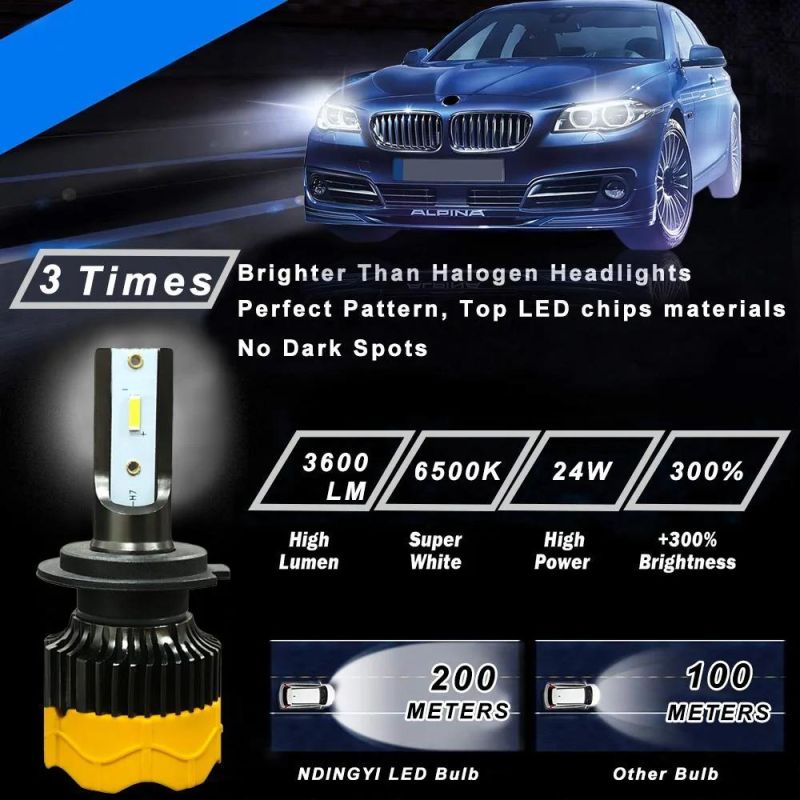 4800lm 6500K IP68 Mini Design Mi9 LED Headlight for Cars