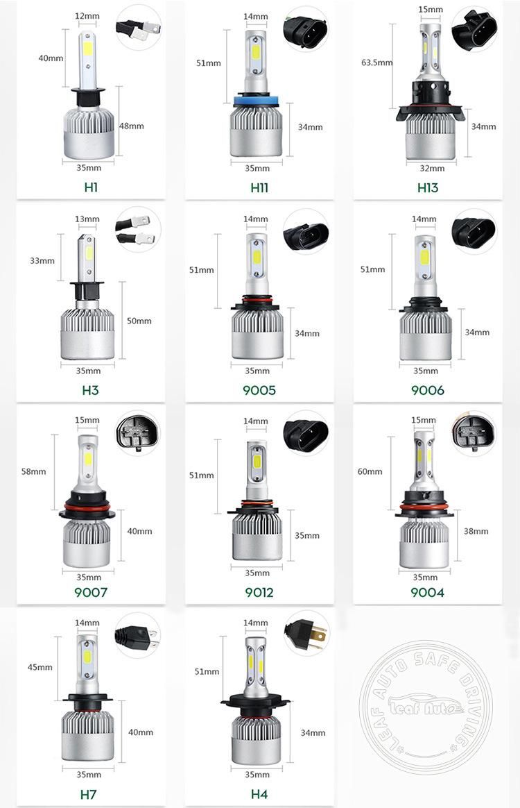 Car LED Headlight S6 Focos LED S2 16000lm H4 H7 H11 H13 9005 9006 Auto Bulb Kit Luces LED S2