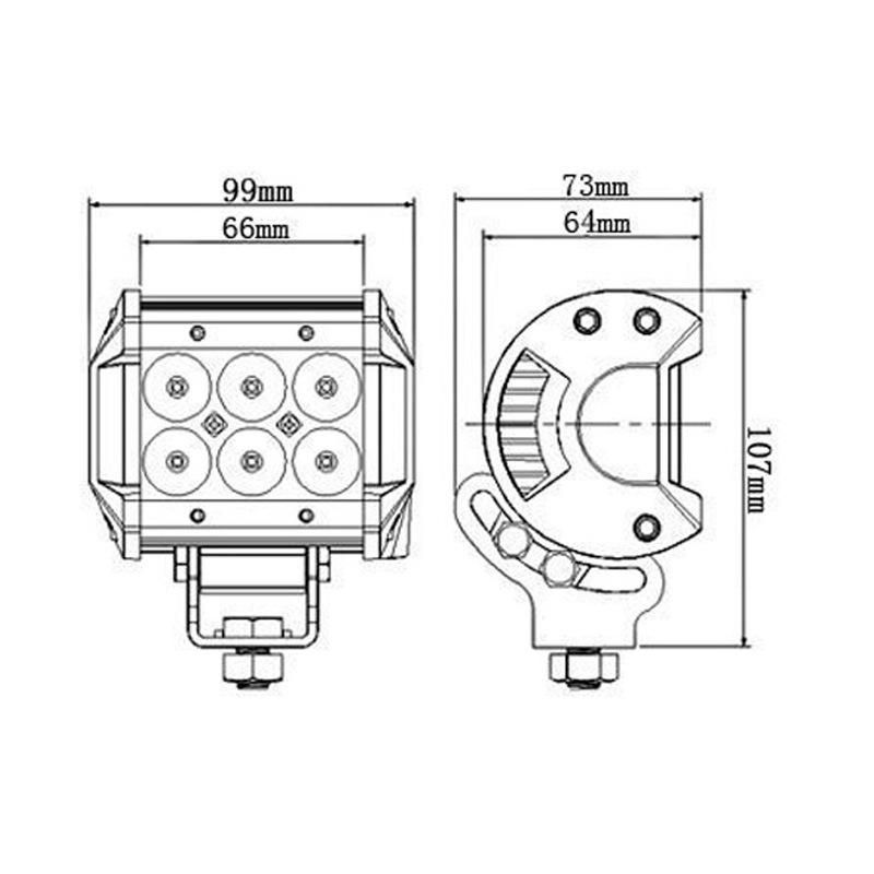 18W LED Driving Work Light Bar