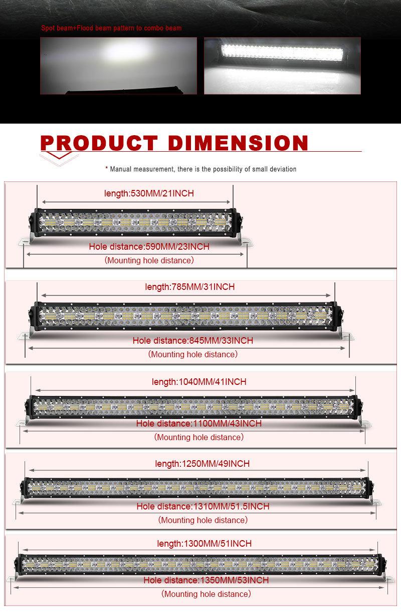 Auto Lighting System LED Light Bar 4X4 off Road Truck Barra LED 3 Rows LED Light Bar