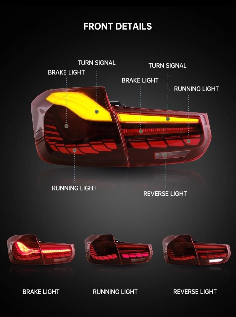 for 92-98 BMW E36 4dr Sedan Tail Lights Rear Lamp Red & Clear