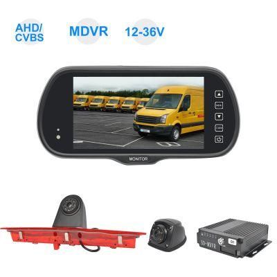 12V DVR Car Rear View Mirror Monitor Brake Light Camera System for Van Truck Vehicle