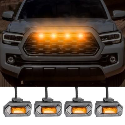 Haizg Hot Sell 4 LED Warning Yellow Light Front Grille Light for Toyota Tacuma