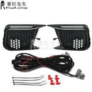 Car White and Amber Sequential LED DRL Fog Bezels for Subaru Wrx Sti 2018
