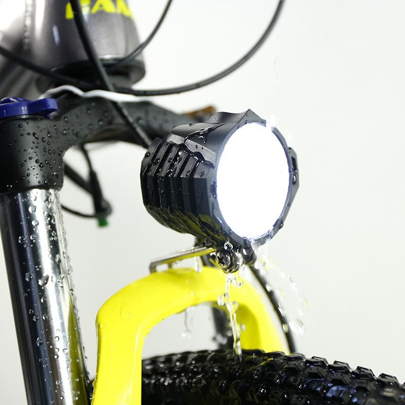 Electric Bicycle LED Headlight 12W 36V 48V Waterproof E Bike Front Light Flashlight 4 Lights with Horn for Ebike