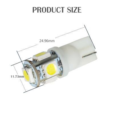 White T10 Wedge 5-SMD LED Light Bulbs W5w 2825 158 192 168 194