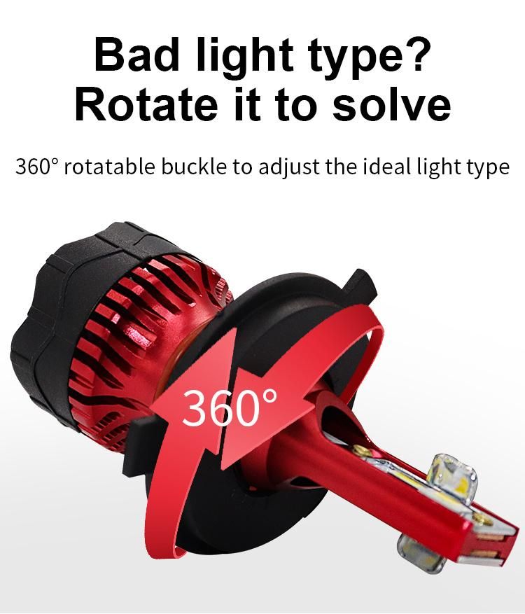 Tricolor Auto Headlights H1 H4 H7 H11 9005 9006 9012 Car LED Headlight Auto Bulbs Three Color 35W 12V