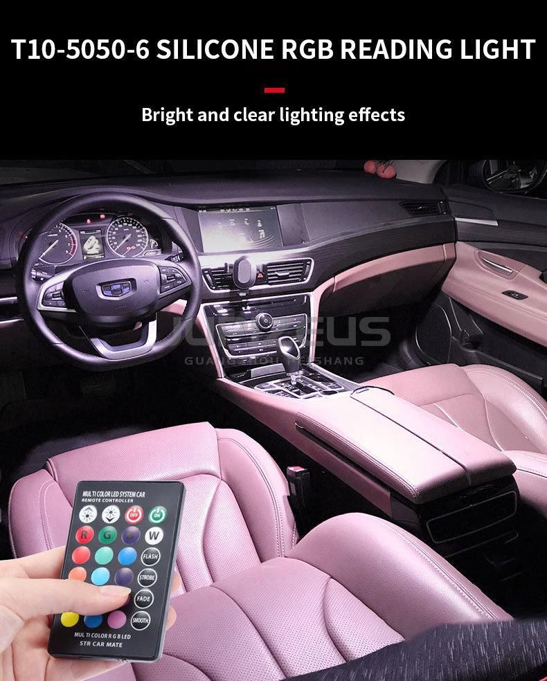 T10 5050 6SMD Remote Control T10 LED RGB Light Bulb LED Lamp Auto Car LED Interior LED T10