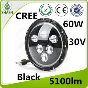High/Low Beam 7 Inch Round LED Car Light with Angel Eyes for Jeep, Halley
