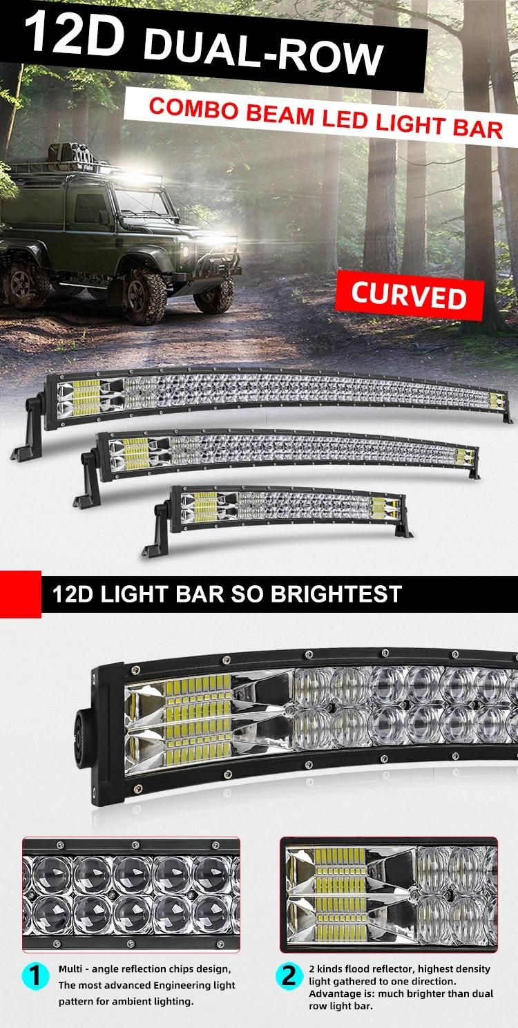 New Wholesale Price 12V Dual Row 22" 32" 50" Curved Light Bar for Offroad 4X4 ATV UTV