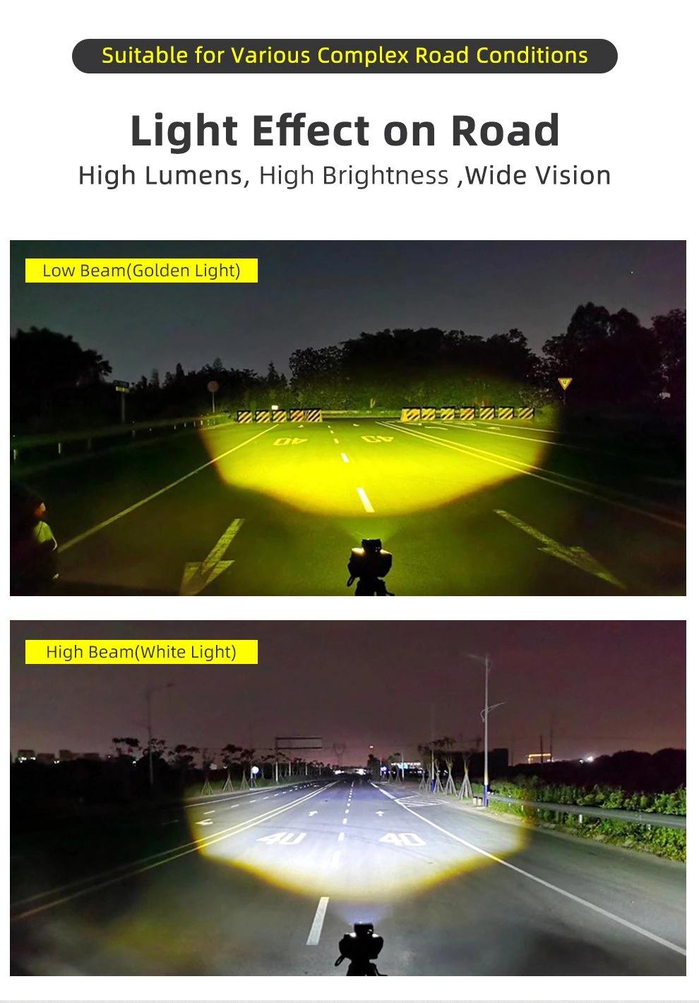 U9-P Motorcycle Lighting System 30W LED Motorcycle Headlight Faro Moto Dual Color White Yellow Kit