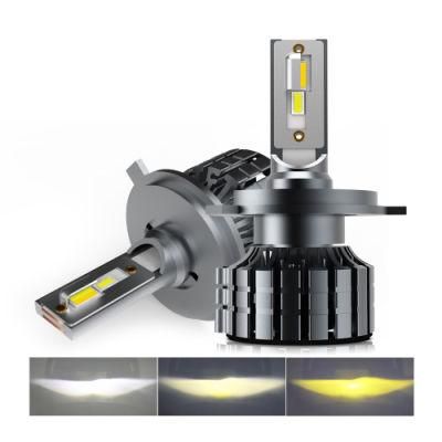 Manufacturer Direct Sale High Lumen Fog Light 3 Color Amber Yellow 9006 H13 H1 H4 Auto LED Headlight